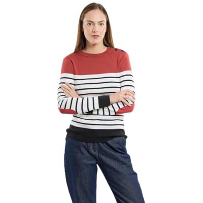 Armor lux Bretonischer Pullover Damen, aus Wolle, Komfortschnitt, Maritimer Stil Armor lux Bretonischer Pullover Damen, aus Wolle, Komfortschnitt, Maritimer Stil