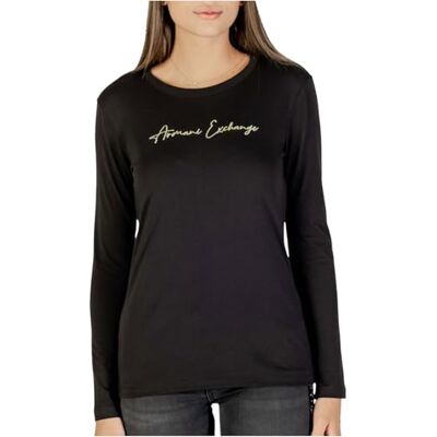 Armani Exchange Women's Long Sleeve Front Big Signed Logo T-Shirt, Black, XS Armani Exchange Women's Long Sleeve Front Big Signed Logo T-Shirt, Black, XS