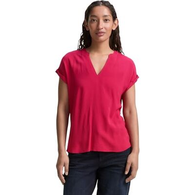 TOM TAILOR Damen 1046212 Bluse, 37989 Raspberry Red, 34 EU TOM TAILOR Damen 1046212 Bluse, 37989 Raspberry Red, 34 EU