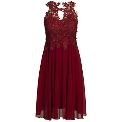 Apart Cocktailkleid aus Chiffon, Mesh und Spitze, Bordeaux, M Apart Cocktailkleid aus Chiffon, Mesh und Spitze, Bordeaux, M