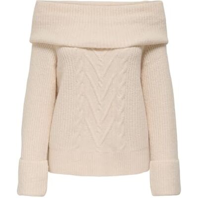 ONLY Onlluna Ls Off Shoulder Pullover KNT ONLY Onlluna Ls Off Shoulder Pullover KNT