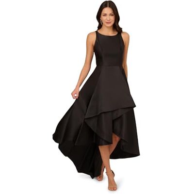 Adrianna Papell Mikado Hoch-Tiefkleid Schwarz 38 Adrianna Papell Mikado Hoch-Tiefkleid Schwarz 38