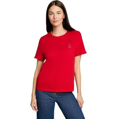 TOM TAILOR Damen 1051231 T-Shirt, 40529-Soft Scarlet Red, X-Large TOM TAILOR Damen 1051231 T-Shirt, 40529-Soft Scarlet Red, X-Large
