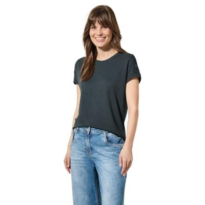 Cecil TOS Solid Crepe Button T-Shirt Slate Khaki XL Cecil TOS Solid Crepe Button T-Shirt Slate Khaki XL