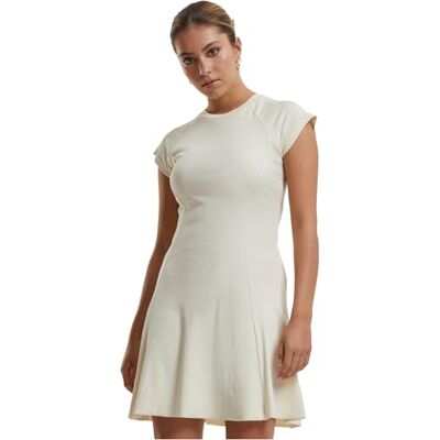 Urban Classics Damen Kleid Ladies Skater Rib Dress, Kurzarm Skaterkleid für Frauen, in Minilänge, erhältlich, Größen XS-5XL Urban Classics Damen Kleid Ladies Skater Rib Dress, Kurzarm Skaterkleid für Frauen, in Minilänge, erhältlich, Größen XS-5XL