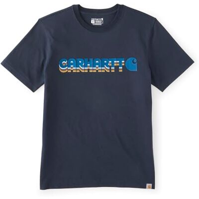 Carhartt Irvine Relaxed Fit Layered Logo T-Shirt Navy Carhartt Irvine Relaxed Fit Layered Logo T-Shirt Navy