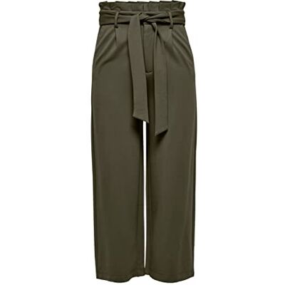 ONLY A/S Damen Onlpoptrash Easy Paperbag Culotte Pnt Hose, Kalamata, S / 32L EU ONLY A/S Damen Onlpoptrash Easy Paperbag Culotte Pnt Hose, Kalamata, S / 32L EU