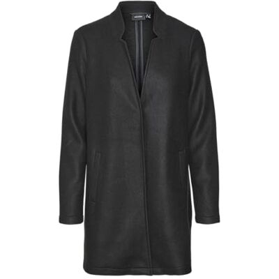 VERO MODA Damen Kurzmantel VMBrushedkatrine lange Damenjacke mit Stehkragen 10231027 Black Solid XS VERO MODA Damen Kurzmantel VMBrushedkatrine lange Damenjacke mit Stehkragen 10231027 Black Solid XS