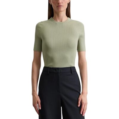 Marc O' Polo Marc OߴPolo DFB Travel Collection Damen Kurzarmpullover aus Viskose-Mix mit Rippstrickmuster Marc O' Polo Marc OߴPolo DFB Travel Collection Damen Kurzarmpullover aus Viskose-Mix mit Rippstrickmuster