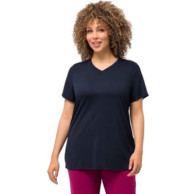 Ulla Popken Damen große Größen Übergrößen Plus Size Funktionsshirt, antibakteriell, V-Ausschnitt, Halbarm Marine 42+ 810781130-42+ Ulla Popken Damen große Größen Übergrößen Plus Size Funktionsshirt, antibakteriell, V-Ausschnitt, Halbarm Marine 42+ 810781130-42+