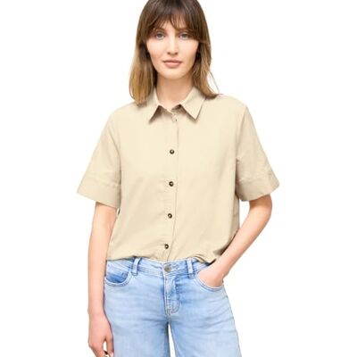 Street One Studio Kurzarm Bluse in Cord-Qualität Stone Sand 36 Street One Studio Kurzarm Bluse in Cord-Qualität Stone Sand 36