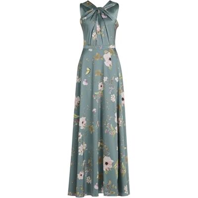 Vera Mont Damen Abendkleid mit Blumenprint 36, Stone/Rosé Vera Mont Damen Abendkleid mit Blumenprint 36, Stone/Rosé
