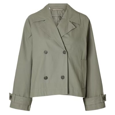 SELECTED FEMME Damen Slfcilo Short Trenchcoat Noos, Vetiver, Numeric_36 SELECTED FEMME Damen Slfcilo Short Trenchcoat Noos, Vetiver, Numeric_36