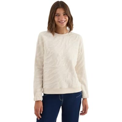 Cecil Strukturmuster Sweatshirt Light beige L Cecil Strukturmuster Sweatshirt Light beige L
