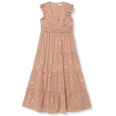Maya Deluxe Women's Maxi Dress Ladies V-Neck Flutter Sleeve Floral Tiered Ruffle Bridesmaid Wedding Guest Prom Evening Occasion, Altrosa 42 Maya Deluxe Women's Maxi Dress Ladies V-Neck Flutter Sleeve Floral Tiered Ruffle Bridesmaid Wedding Guest Prom Evening Occasion, Altrosa 42