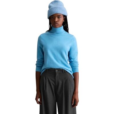 Marc O' Polo Marc OߴPolo Denim Damen Pullover mit Rollkragen Regular Fit, Blau (Medium Blue Melange 04), XXL Marc O' Polo Marc OߴPolo Denim Damen Pullover mit Rollkragen Regular Fit, Blau (Medium Blue Melange 04), XXL