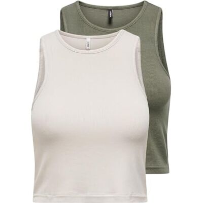 ONLY Onlbelia S/L Crop Top Cs JRS 2Pack ONLY Onlbelia S/L Crop Top Cs JRS 2Pack
