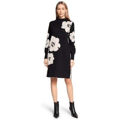 Betty Barclay Damen Strickkleid mit Stehkragen 38, Patch Black/Cream Betty Barclay Damen Strickkleid mit Stehkragen 38, Patch Black/Cream