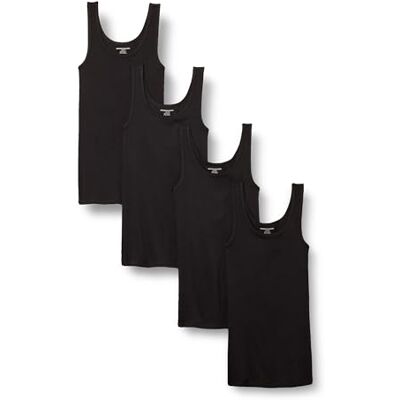 Amazon Damen Tanktop Slim Fit 4er Pack, Schwarz, XX-Large Amazon Damen Tanktop Slim Fit 4er Pack, Schwarz, XX-Large