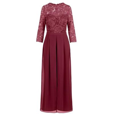 Apart Abendoverall mit Spitzentop und weitem Bein, Bordeauxrot, 42 Apart Abendoverall mit Spitzentop und weitem Bein, Bordeauxrot, 42