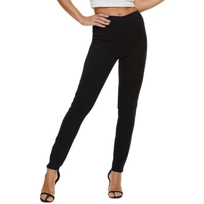 LICTZNEE Jeggings für Damen, hohe Taille, Dehnbare Jeans, schmale Passform, zum Überziehen mit Taschen, weiche, atmungsaktive Baumwollmischung, Schwarz, M LICTZNEE Jeggings für Damen, hohe Taille, Dehnbare Jeans, schmale Passform, zum Überziehen mit Taschen, weiche, atmungsaktive Baumwollmischung, Schwarz, M