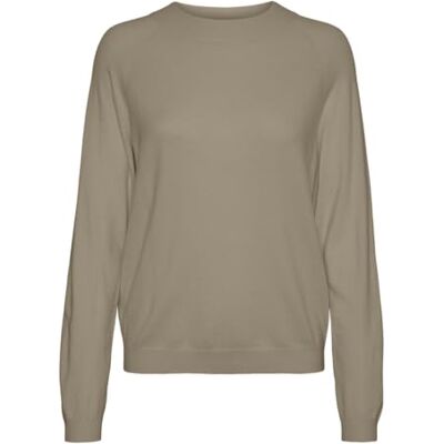 VERO MODA Damen Vmhappiness Ls Raglan Pullove Ga Boo Rep, Silver Mink, Medium VERO MODA Damen Vmhappiness Ls Raglan Pullove Ga Boo Rep, Silver Mink, Medium