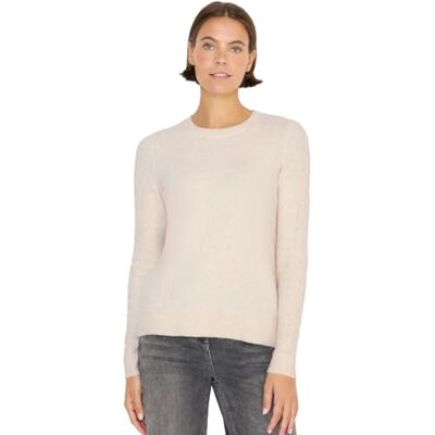 Cecil Pullover mit Strickdetail Oat Milk beige Melange XL Cecil Pullover mit Strickdetail Oat Milk beige Melange XL