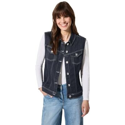 Cecil Style Denim Vest Rinsed rinsed wash M Cecil Style Denim Vest Rinsed rinsed wash M
