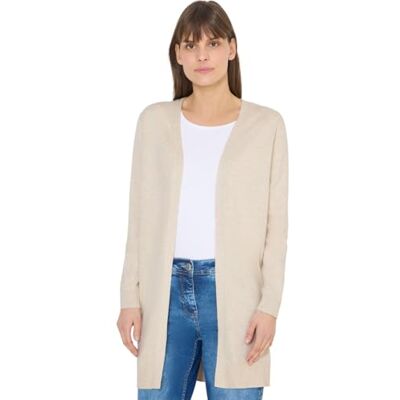 Cecil Basic Cardigan in Langer Passform Egg beige Melange S Cecil Basic Cardigan in Langer Passform Egg beige Melange S