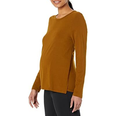 Amazon Damen Still-T-Shirt aus Baumwoll-Modal für Schwangerschaft und Stillzeit, Dunkles Kastanienbraun, L Amazon Damen Still-T-Shirt aus Baumwoll-Modal für Schwangerschaft und Stillzeit, Dunkles Kastanienbraun, L