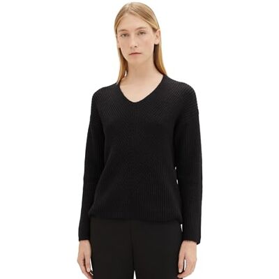 TOM TAILOR Damen Basic Pullover mit V-Ausschnitt TOM TAILOR Damen Basic Pullover mit V-Ausschnitt