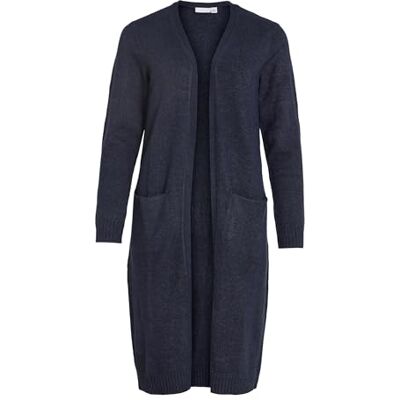 Vila Damen Viril Long L/S Knit Cardigan Noos Strickjacke 14042770,Total Eclipse, Detail:Melange,XXL Vila Damen Viril Long L/S Knit Cardigan Noos Strickjacke 14042770,Total Eclipse, Detail:Melange,XXL
