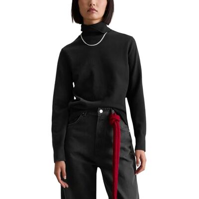 Marc O' Polo Marc OߴPolo Denim Damen Pullover mit Rollkragen Regular Fit, Schwarz (Black), L Marc O' Polo Marc OߴPolo Denim Damen Pullover mit Rollkragen Regular Fit, Schwarz (Black), L