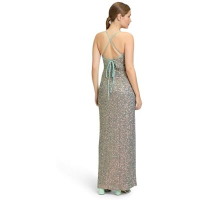 Vera Mont Damen Abendkleid figurbetont 42, Blau Gemustert Vera Mont Damen Abendkleid figurbetont 42, Blau Gemustert