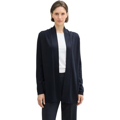TOM TAILOR Damen Basic Cardigan Strickjacke,10668 Sky Captain Blue, S TOM TAILOR Damen Basic Cardigan Strickjacke,10668 Sky Captain Blue, S
