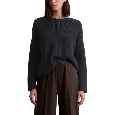 Marc O' Polo Marc OߴPolo Damen Strickpullover mit U-Boot-Ausschnitt Oversize Fit, Blau (Deep Night Blue), XXS Marc O' Polo Marc OߴPolo Damen Strickpullover mit U-Boot-Ausschnitt Oversize Fit, Blau (Deep Night Blue), XXS