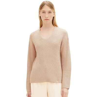 TOM TAILOR Damen Basic Pullover mit V-Ausschnitt TOM TAILOR Damen Basic Pullover mit V-Ausschnitt