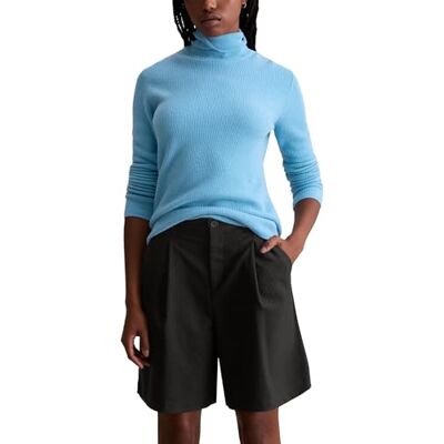 Marc O' Polo Marc OߴPolo Denim Damen Pullover mit Rollkragen warm, Blau (Azure Sky), L Marc O' Polo Marc OߴPolo Denim Damen Pullover mit Rollkragen warm, Blau (Azure Sky), L