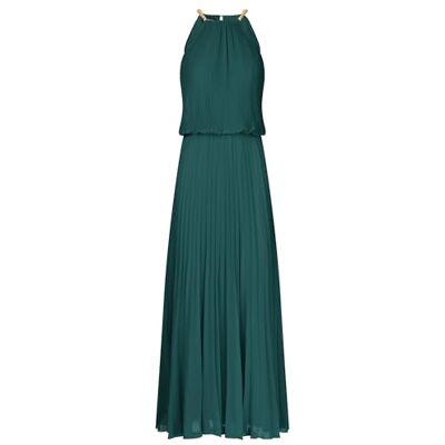 Apart Damen Plissee-Maxikleid, Neckholder-Abendkleid, Elegantes Hochzeitsgastkleid, Silberne Kettenträger, Chiffonkleid, ärmelloses Partyoutfit, fließendes langes Kleid Apart Damen Plissee-Maxikleid, Neckholder-Abendkleid, Elegantes Hochzeitsgastkleid, Silberne Kettenträger, Chiffonkleid, ärmelloses Partyoutfit, fließendes langes Kleid