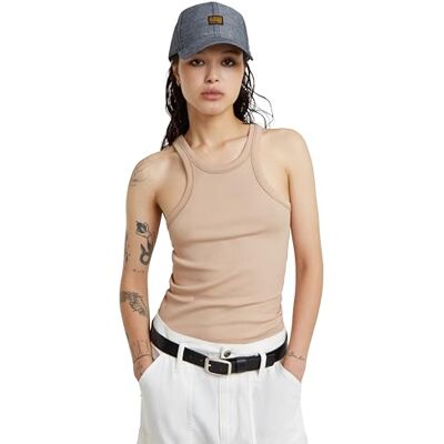 G-STAR RAW Damen Italian Army Ultra Slim Tanktop, Beige (Moonlight D22768-D289-G287), M G-STAR RAW Damen Italian Army Ultra Slim Tanktop, Beige (Moonlight D22768-D289-G287), M