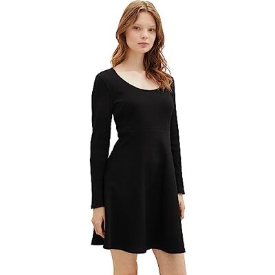 TOM TAILOR Denim Damen Skater Jersey-Kleid mit Rippstruktur TOM TAILOR Denim Damen Skater Jersey-Kleid mit Rippstruktur