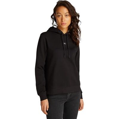 Calvin Damen Hoodie Woven Regular mit Kapuze, Schwarz (Ck Black), XXS Calvin Damen Hoodie Woven Regular mit Kapuze, Schwarz (Ck Black), XXS