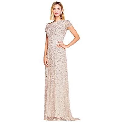 Adrianna Papell Damen paillettenjurk met korte mouwen en Pailletten Dresses, Blush, 44 EU Adrianna Papell Damen paillettenjurk met korte mouwen en Pailletten Dresses, Blush, 44 EU