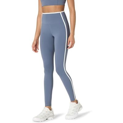 Amazon Damen Active FormFlex Buttery Soft Yoga-Leggings mit Kontrastbesatz, hohe Taille, volle Schrittlänge von 70cm, Schiefergrau/Weiß, XL Amazon Damen Active FormFlex Buttery Soft Yoga-Leggings mit Kontrastbesatz, hohe Taille, volle Schrittlänge von 70cm, Schiefergrau/Weiß, XL