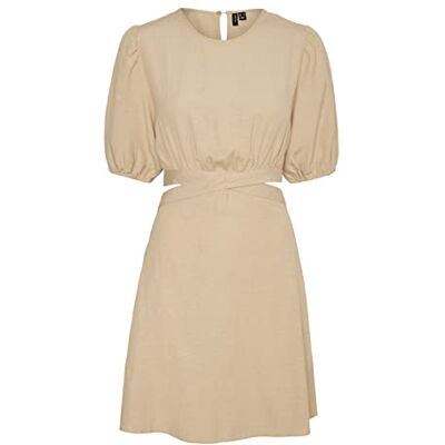 VERO MODA Damen Vmseba 2/4 Short Dress WVN Kleid, Irish Cream, M EU VERO MODA Damen Vmseba 2/4 Short Dress WVN Kleid, Irish Cream, M EU