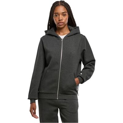 Urban Classics Ladies Fluffy Zip Cardigan Charcoal, XXL Urban Classics Ladies Fluffy Zip Cardigan Charcoal, XXL