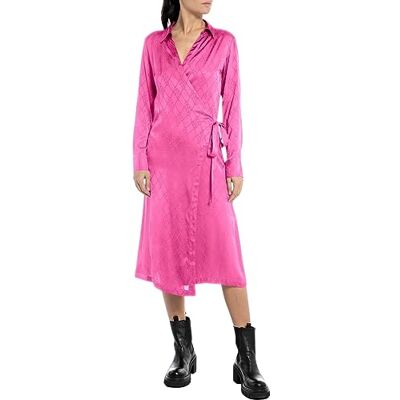 Replay Damen Kleid Langarm Tailliert, Fuxia 069 (Violett), XL Replay Damen Kleid Langarm Tailliert, Fuxia 069 (Violett), XL