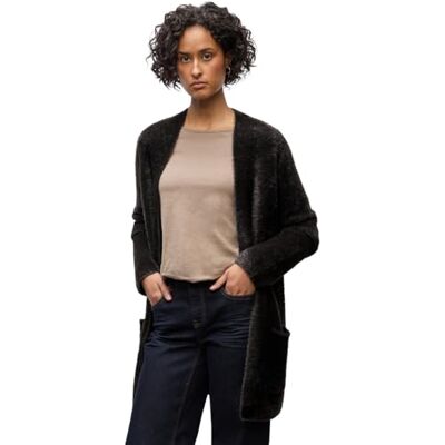 Street One Langer Federgarn Cardigan Darkest Brown 34 Street One Langer Federgarn Cardigan Darkest Brown 34