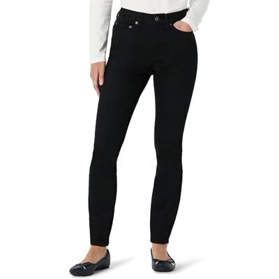 Amazon Damen Hochelastische Skinny-Jeans Mittelhoher Bund, Schwarz, 38 Kurz Amazon Damen Hochelastische Skinny-Jeans Mittelhoher Bund, Schwarz, 38 Kurz