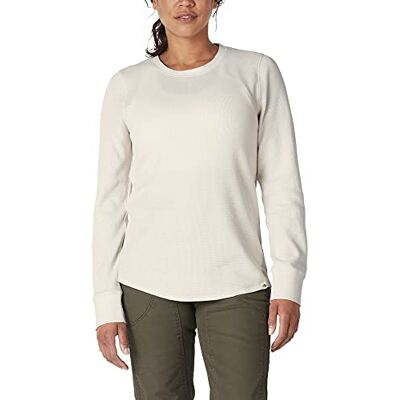 Dickies Damen Langärmeliges Thermoshirt mit Rundhalsausschnitt Hemd, Oatmeal True Heather, Klein Dickies Damen Langärmeliges Thermoshirt mit Rundhalsausschnitt Hemd, Oatmeal True Heather, Klein